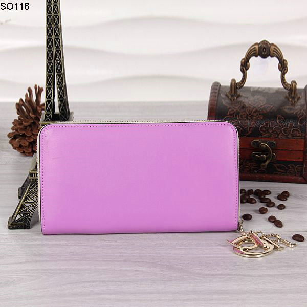 dior wallet calfksin leather 116 purple&white - Click Image to Close
